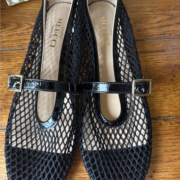 Sesto Meucci Black Mesh Flats with Elegant Design - Picture 3 of 6